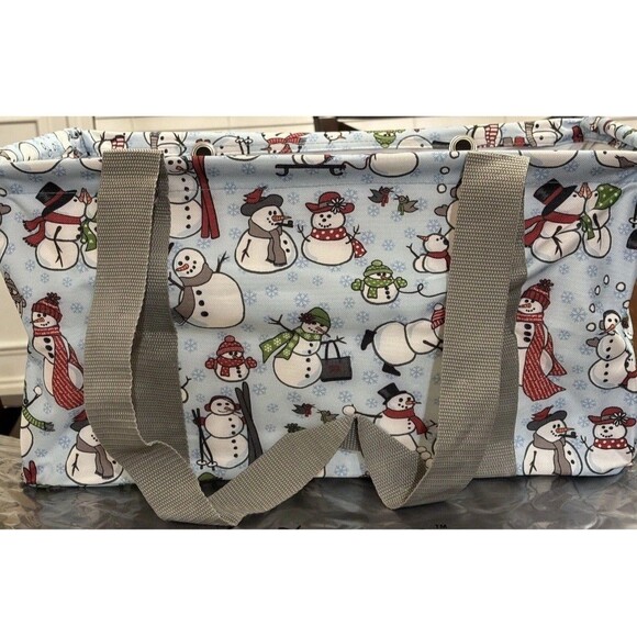 Snow-Daze Snowman Winter thirty-one medium utility tote - Picture 3 of 4